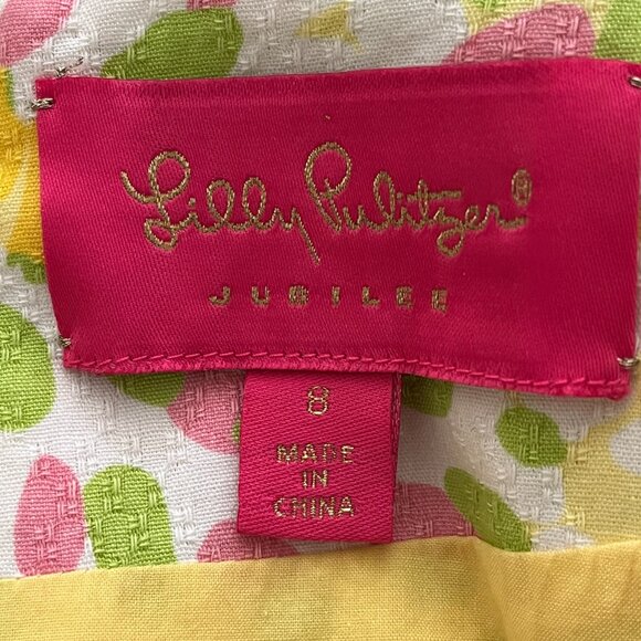 Lilly Pulitzer Jubilee Shift Dress ,8 Yellow/Green/Pink/White Embroidery - Size - Picture 8 of 10